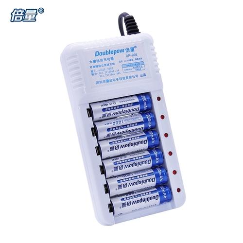 Doublepow倍量5号充电电池1-2V600mAh6粒-7号充电电池1-2V300mAh6粒充电套装12粒装