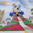 Panda shaped amusement equipment for sale stainless steel slide manufacturer