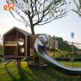Playground Kids Tree House Stainless Steel Slide Outdoor Amusement Equipment For Sale