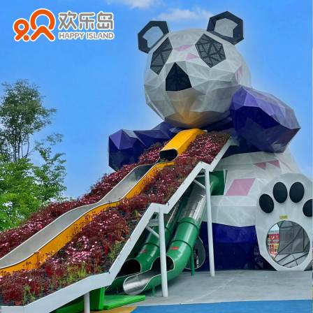 Panda shaped amusement equipment for sale stainless steel slide manufacturer