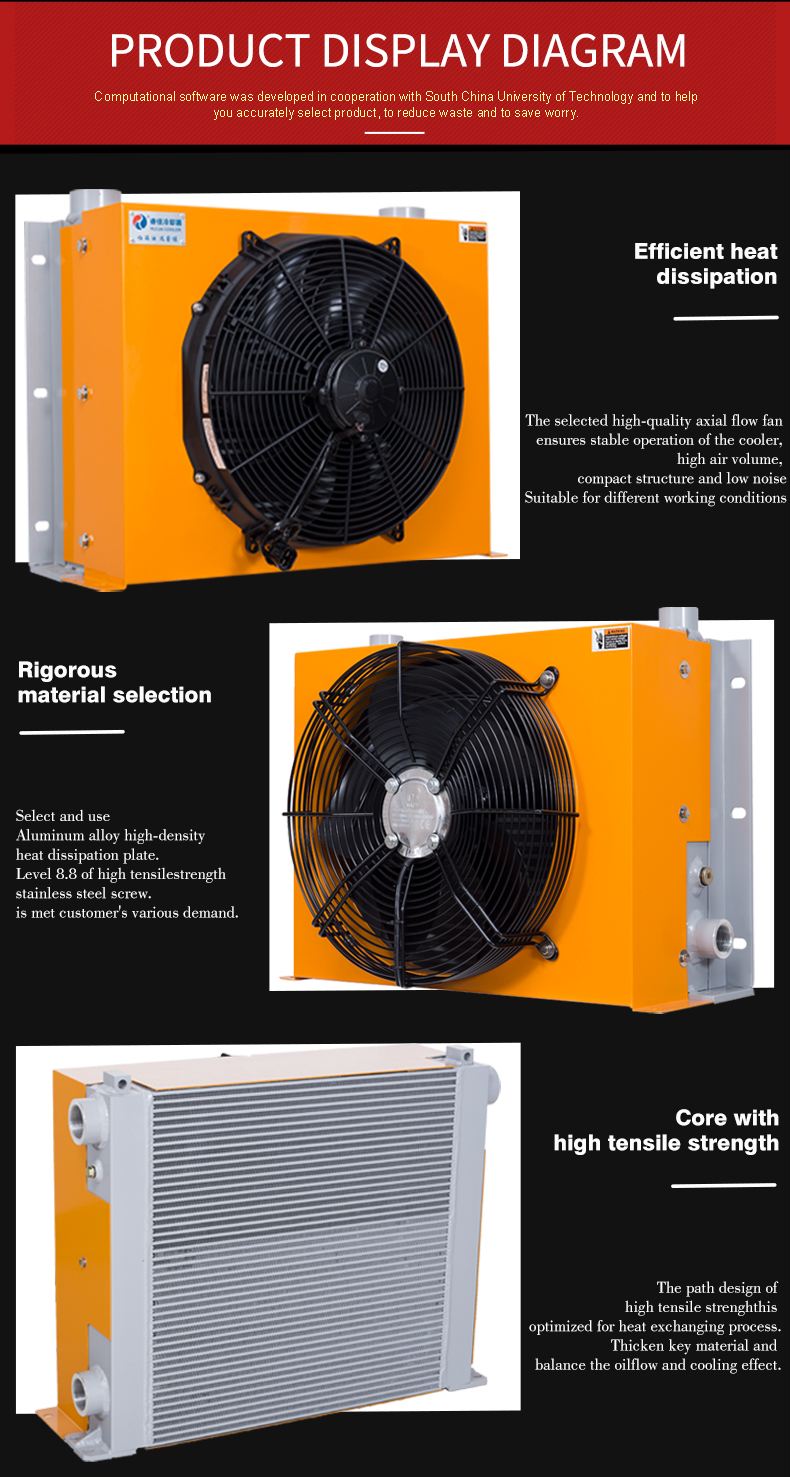 Hydraulic diesel engine oil cooler With Two Fans heat exchanger Unit AH1012L