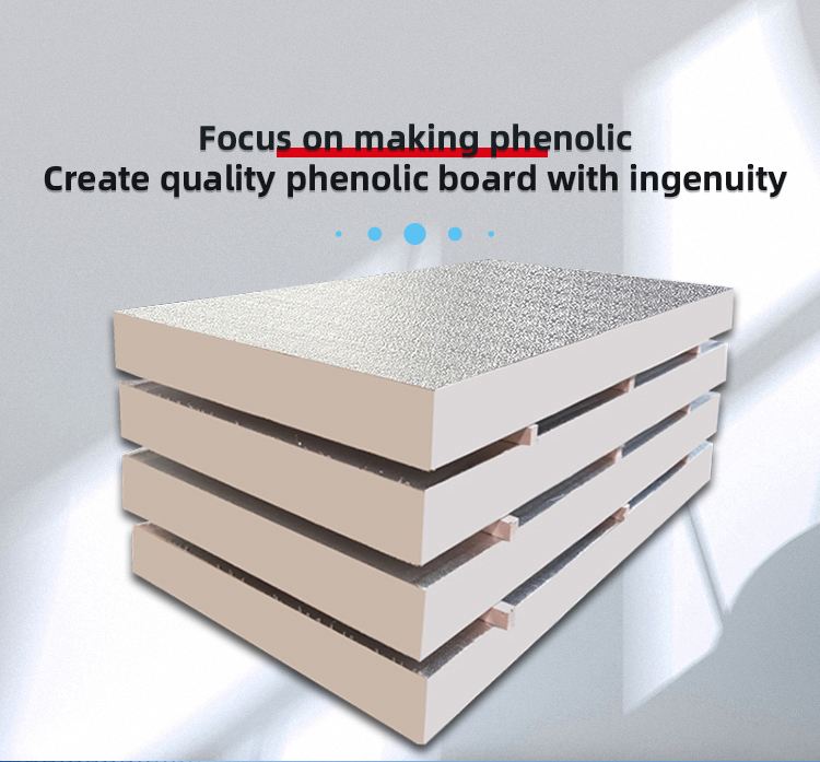 Soundproof Insulated ALuminum Foil 50mm PF Sandwich Panel Isolation Phenolic PF Foam Sandwich Panel For Wall