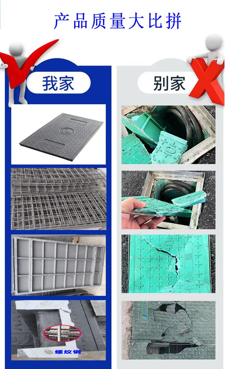 FRP resin composite polymer cable trench buckle groove flat cover plate