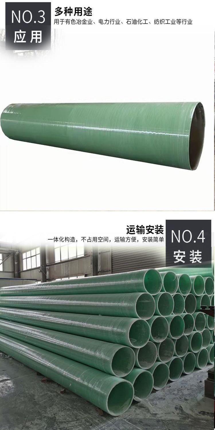 Fiberglass water supply and drainage pipeline, municipal rainwater and sewage discharge diameter 500-4200mm,