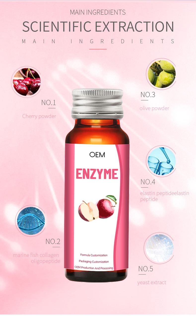 hot selling fruity high quality collagen digestion probiotic private label promote enzyme drink