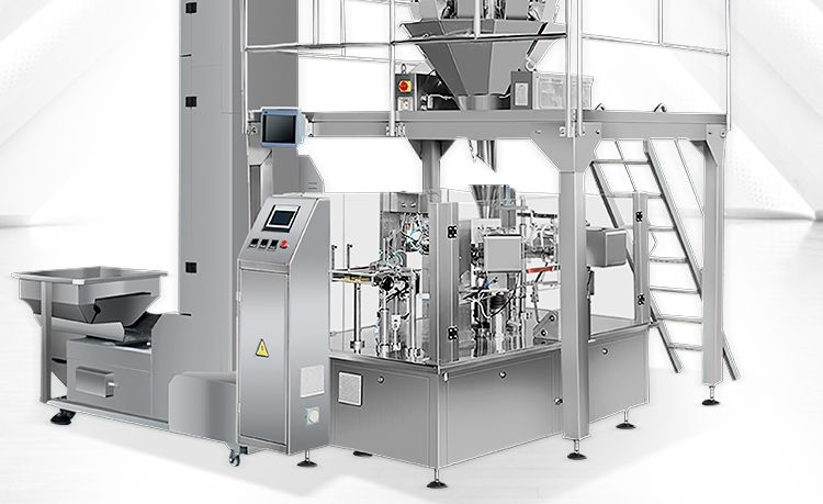 Fully automatic particle powder combination weighing bag packaging machine