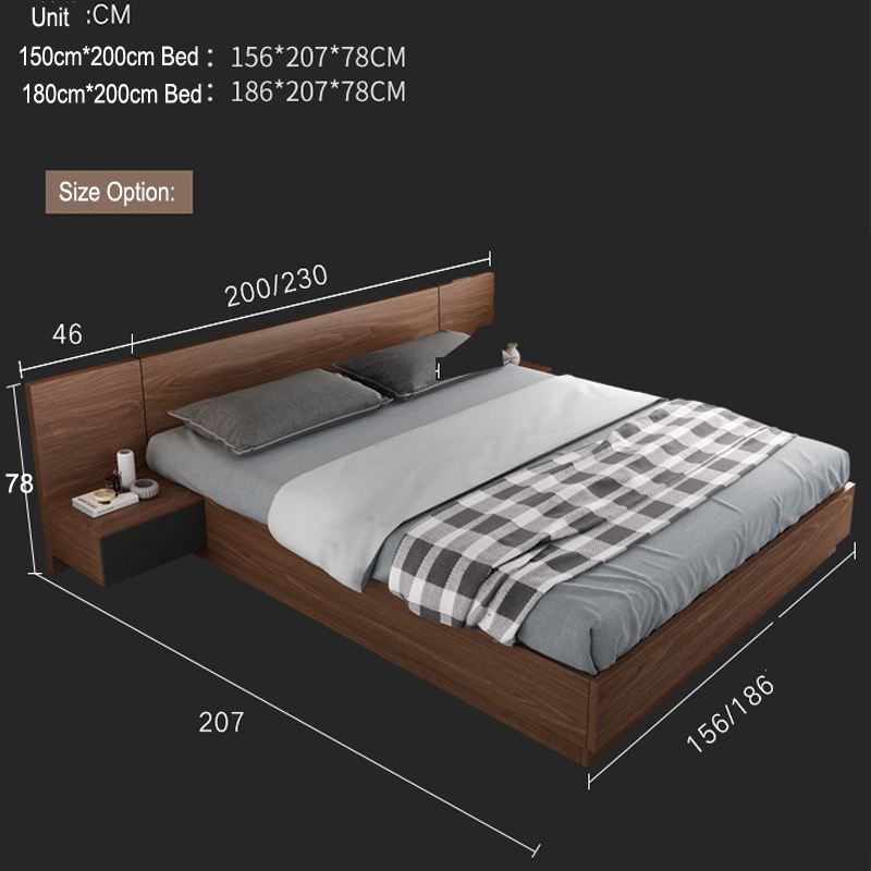Modern King Size Platform Bed With Drawer Storage