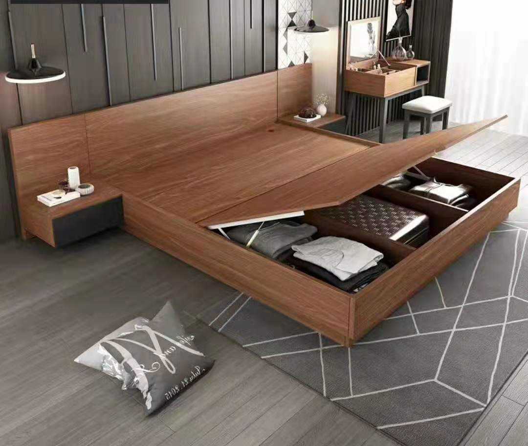 Modern King Size Platform Bed With Drawer Storage