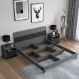 Foshan Modern Bed Room Cool Bed Frames Normal Queen Grey Double Bed For Sale