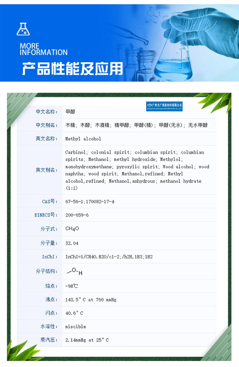 Methyl alcohol CAS number 67-56-1