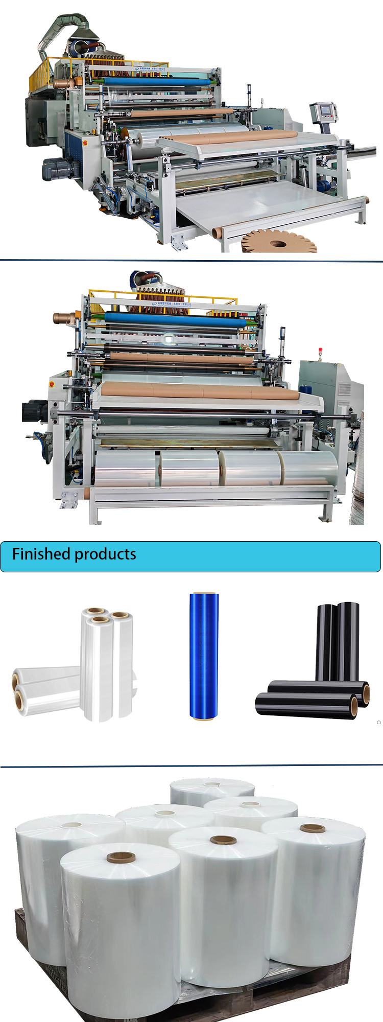 KeRui machinery 2meter pe plastic stretch film making machine supplier with fully automatic loading unloading paper core
