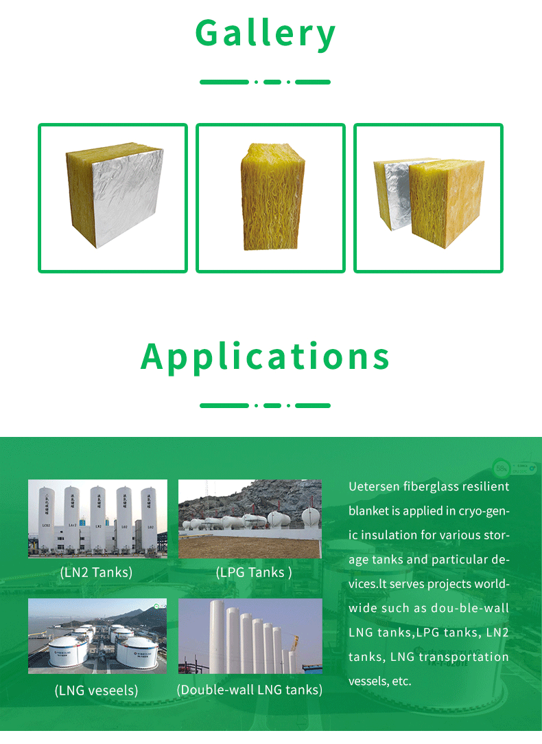 Construction of lng tank wall elastic felt Elastic glass fiber felt Elastic glass wool felt