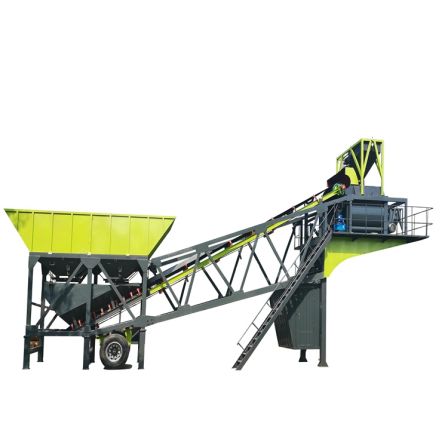 YBS mobile concrete mixing plant - capable of producing 60 cubic meters of concrete per hour - Better Heavy Industry