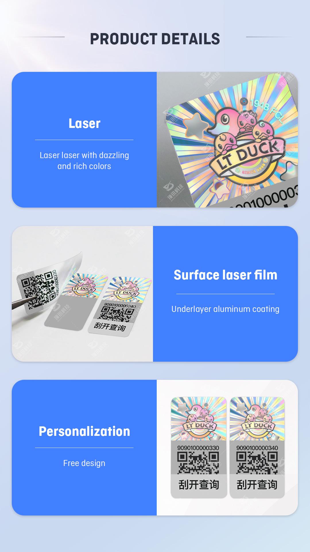 QR Code Laser Label，Tamper-evident labels