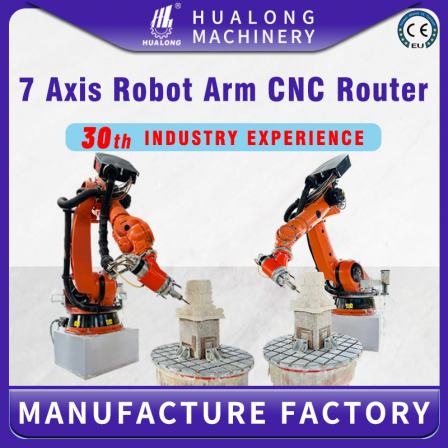 HUALONG machinery KUKA Robot arm 3d marble sculpture 7 axis CNC router granite engrafting Stone Carving Machine for sale