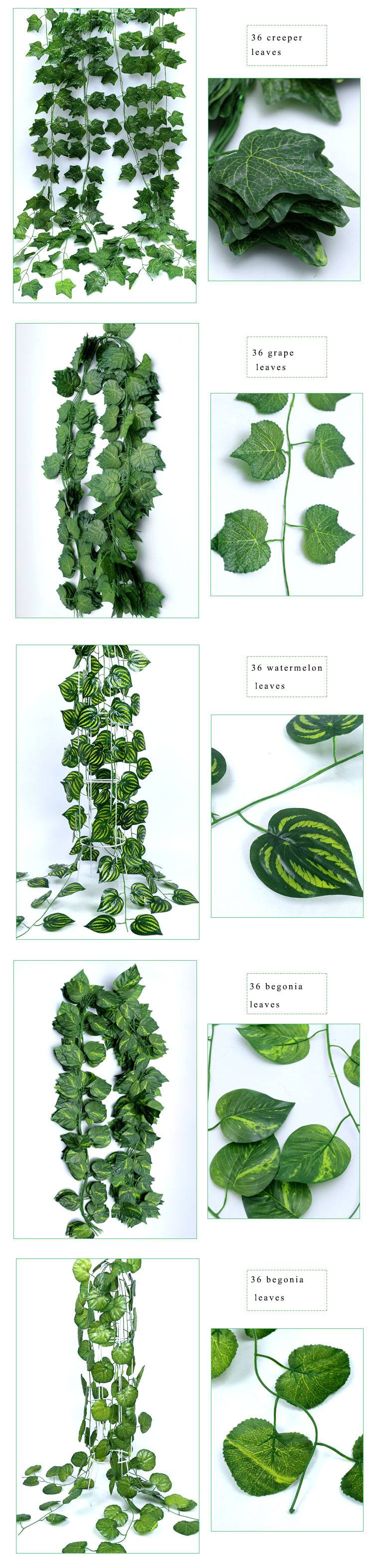 Factory wholesale artificial ivy outdoor indoor decoration green leaf fake vine man green leaf vine