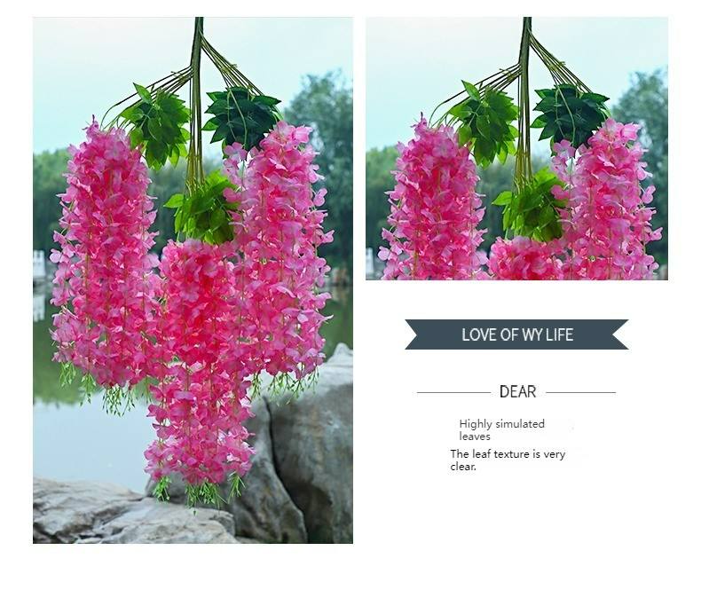 Hot selling artificial wisteria decoration hoisting Artificial plants festive atmosphere landscaping ceiling wisteria