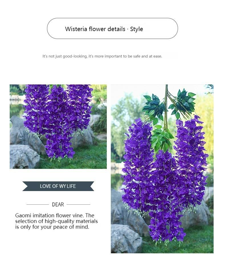 Hot selling artificial wisteria decoration hoisting Artificial plants festive atmosphere landscaping ceiling wisteria