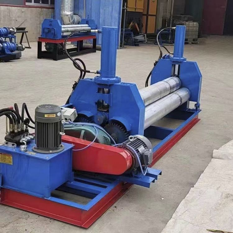 CNC four roller plate rolling machine 10 * 2000 carbon steel plate rolling without straight edges can be customized