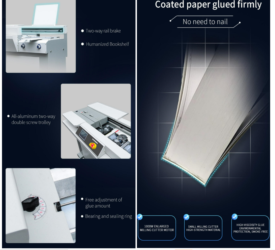 BM600 SIGO brand Perfect binding machine A3 size book binding machine