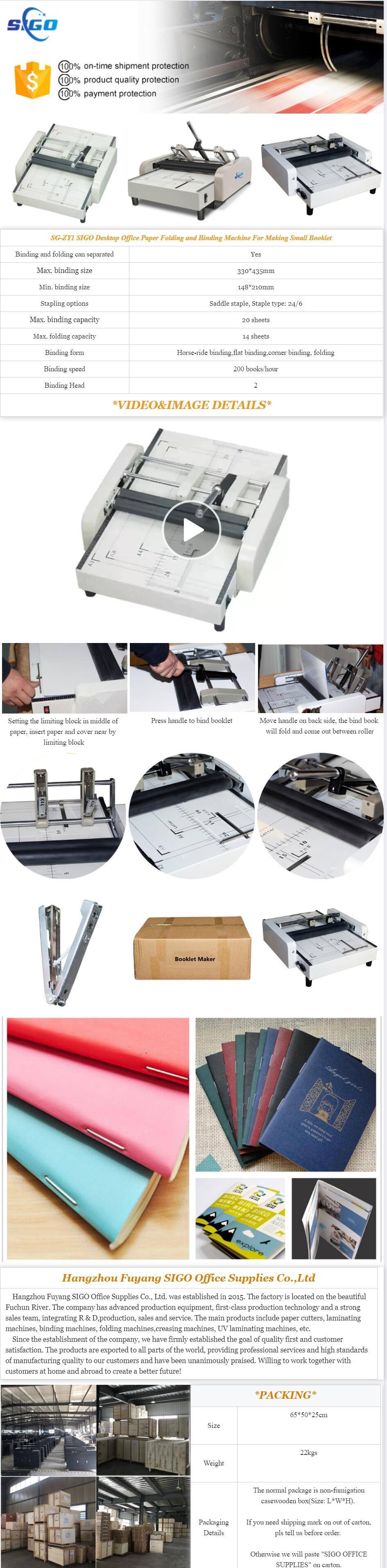 SG-ZY1 SIGO Desktop Office Paper Folding and Binding Machine For Making Small Booklet