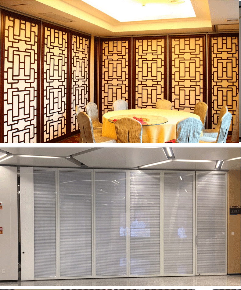 Hotel activity partition soundproof wall hanging screen air door and narrow door folding door