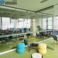 Mobile glass partition wall, office movable screen, rotating folding sliding screen