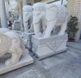 Granite Stone Carving Elephant Ornaments Customized by Stone Carving Elephants at the Entrance of Hotel Villas