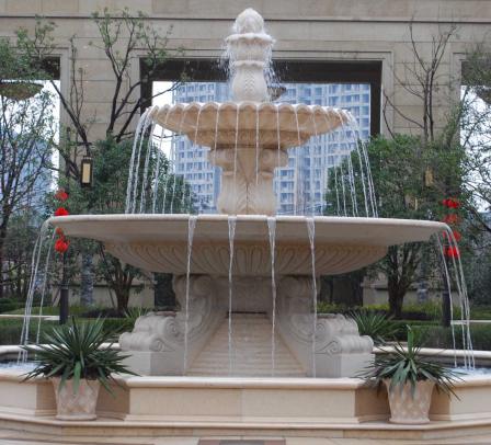 Customized processing of outdoor marble carving fountain square granite stone carving fountain pool