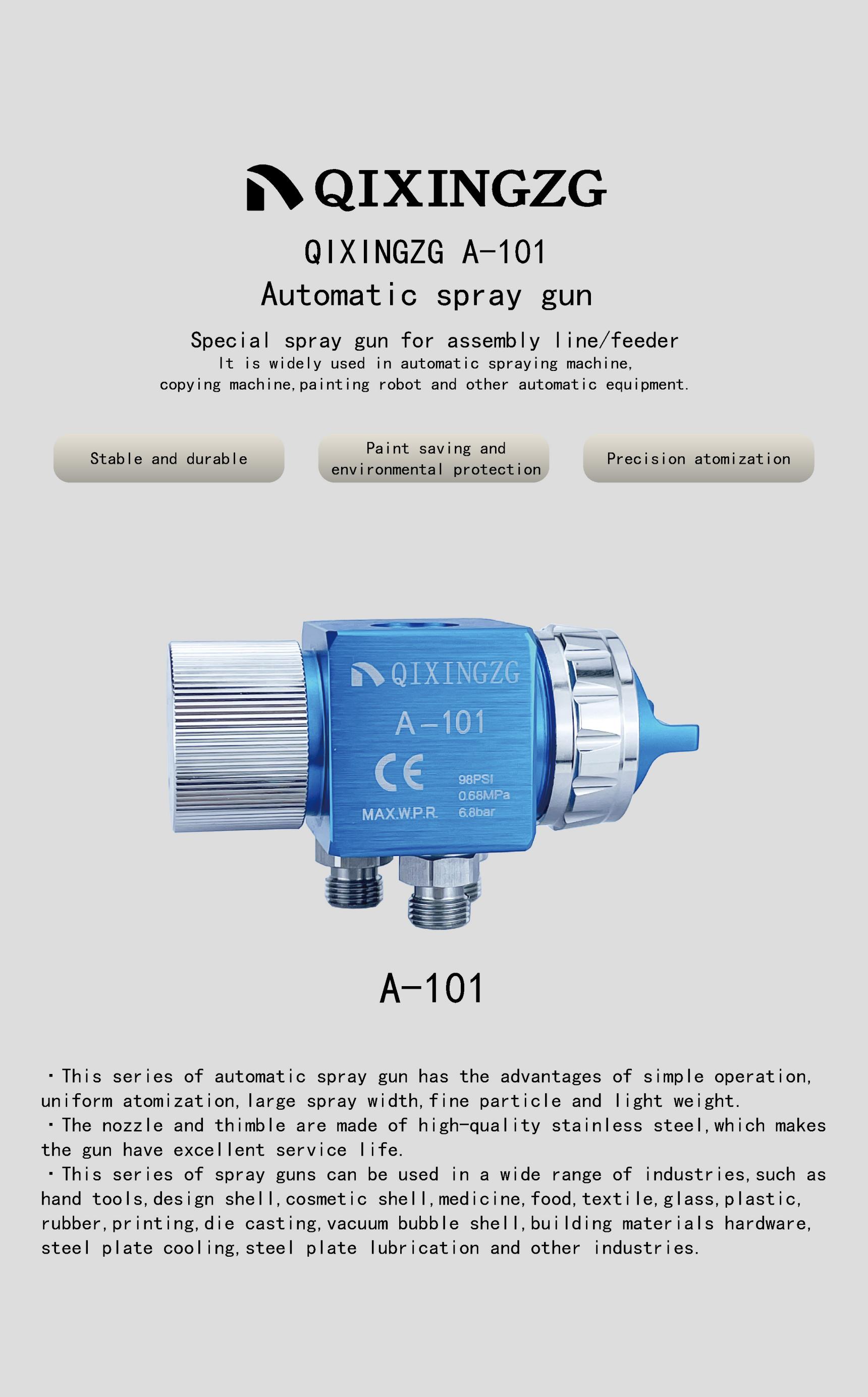 QIXINGZG A-101 Automatic Spray Gun Blister Wave Welding Flux Alcohol Rosin Cooling Spray Head