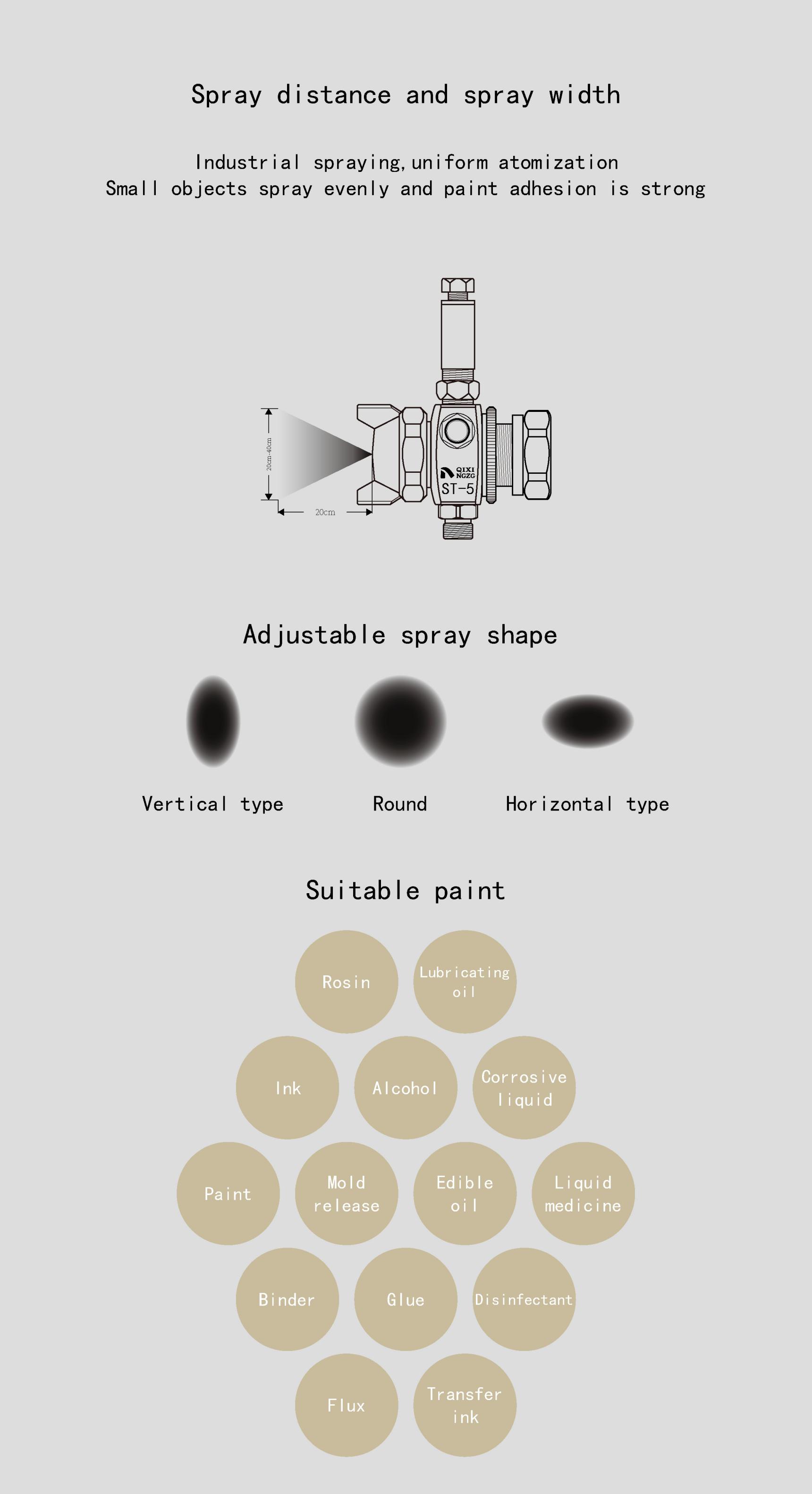 QIXINGZG Paint Star ST-5/ST-6 Simple Automatic Spray Gun Blister Wave Welding Flux Alcohol Rosin Spray Head