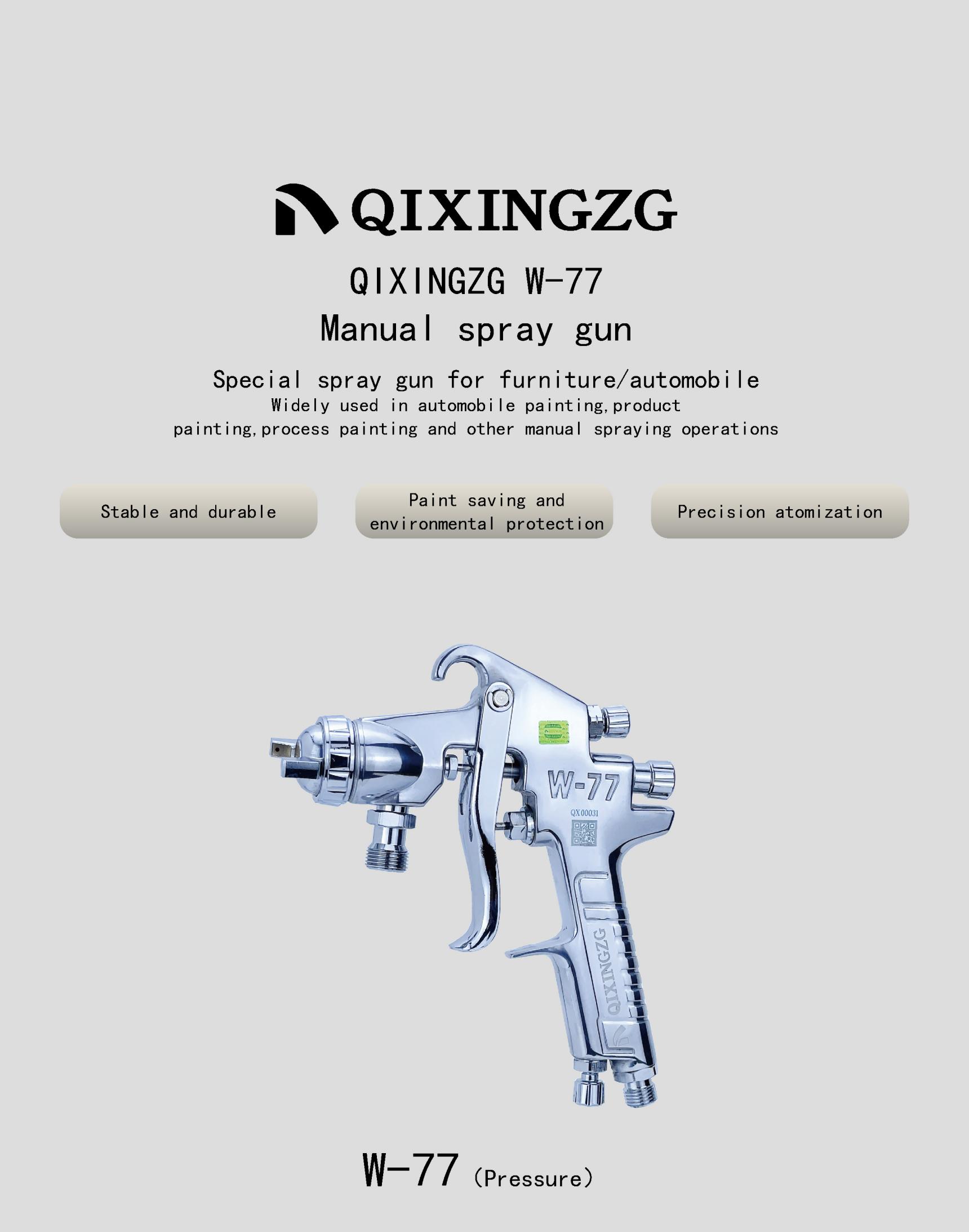 QIXINGZG W-77 Manual Spray Gun Woodworking Furniture Large Area Spray Gun