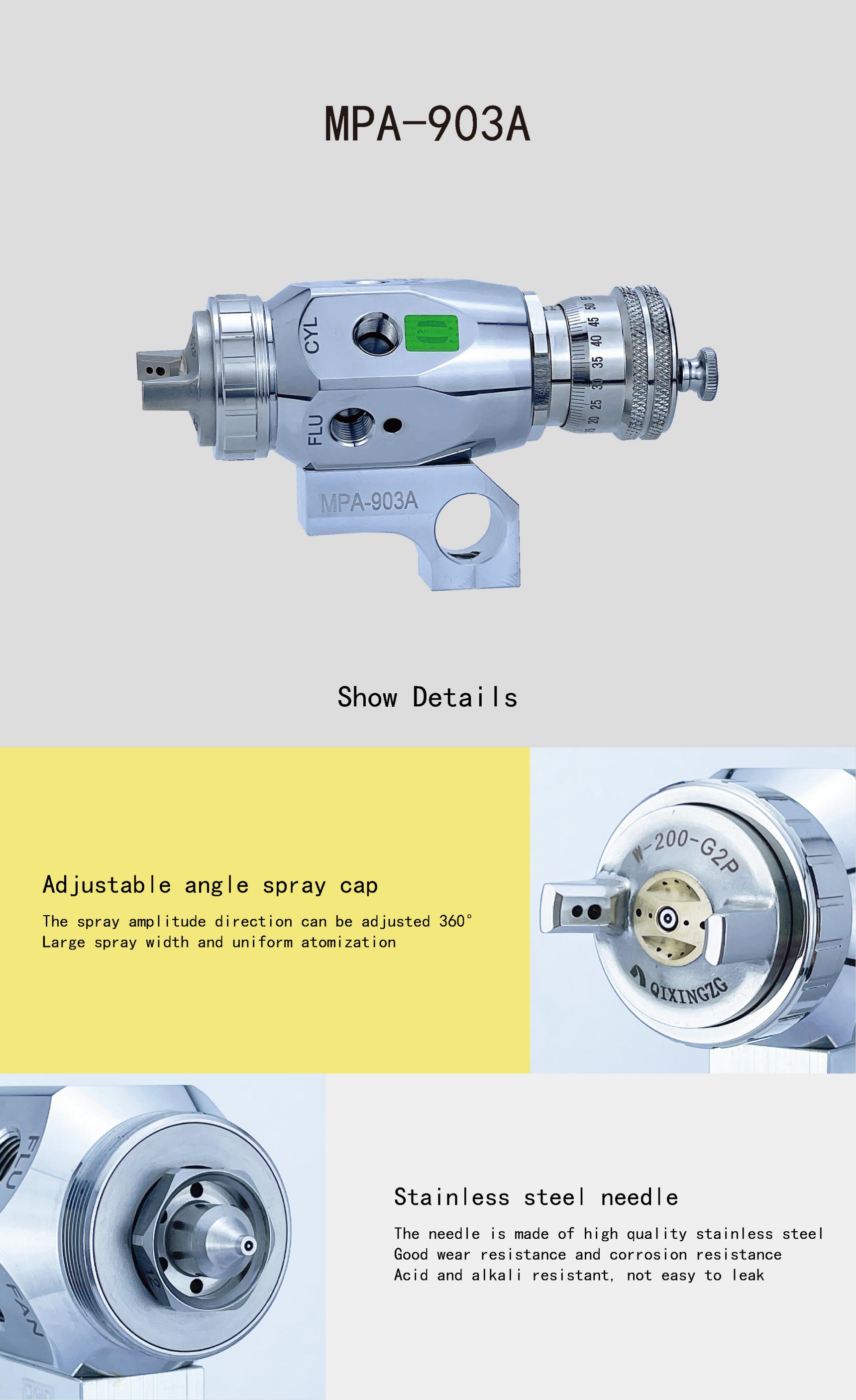 QIXINGZG MPA-902/903 Series Automatic Spray Gun Stainless Steel Waterborne Paint Reciprocating Machine Spray Gun