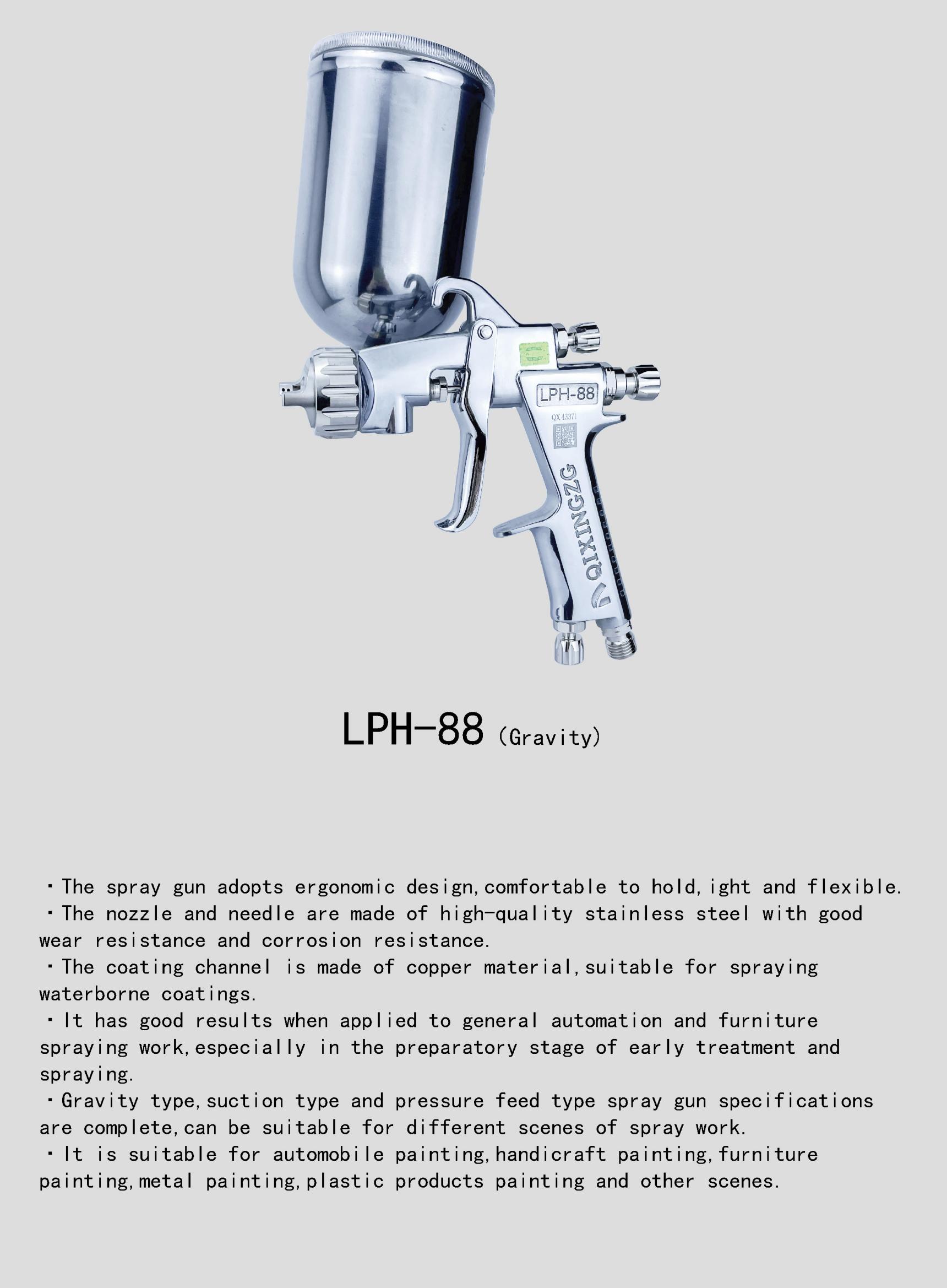 QIXINGZG LPH-88 Manual Spray Gun Furniture, Woodworking, Automotive Top Coat Spray Gun