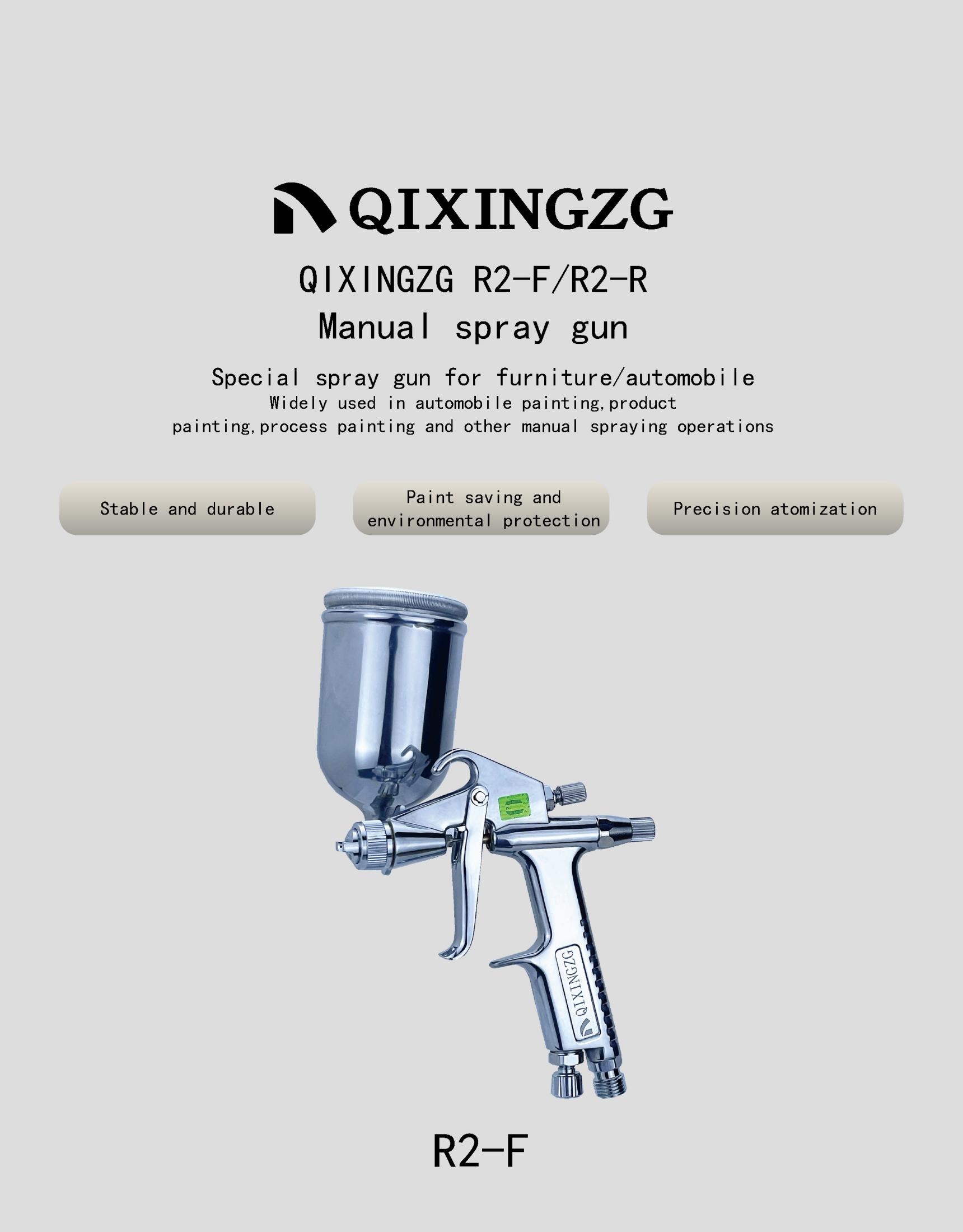 QIXINGZG R2-F/R2-R Manual Spray Gun Furniture Carpenter Automotive Furniture Spray Gun Small Area Repair Spray Gun