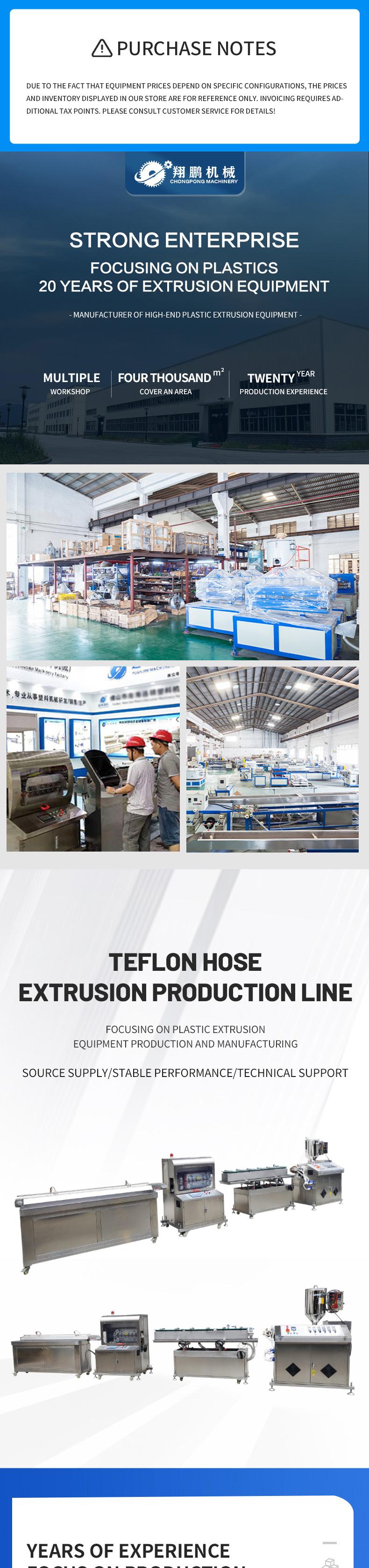 Xiangpeng PFA and FEP pipe extrusion production line, stainless steel PFA pipe extruder, PTFE pipe