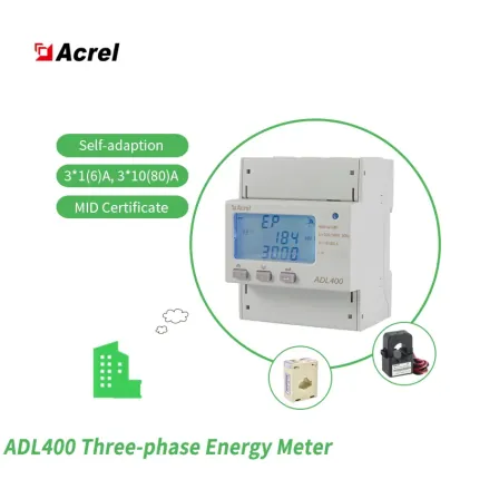 3 phase ADL400/C with CT input and modbus RS485 MID certificate for commercial electricity consumption