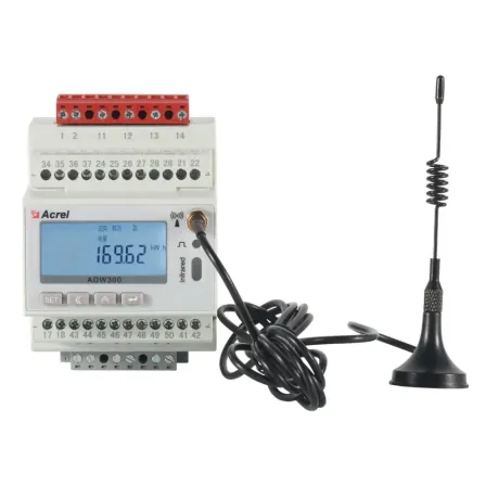 ADW300-C digital energy meter power monitoring three phase meter 380V LCD display power consumption energy meter