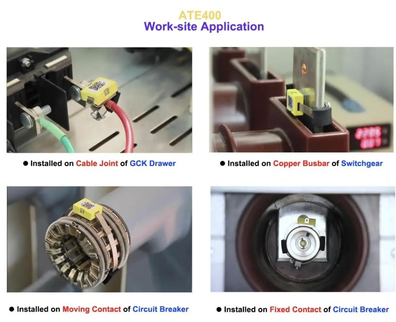 Acrel ATE400 busbar bus duct temperature monitoring sensor 433MHZ wireless temperature sensor measure -50℃~+125℃ range