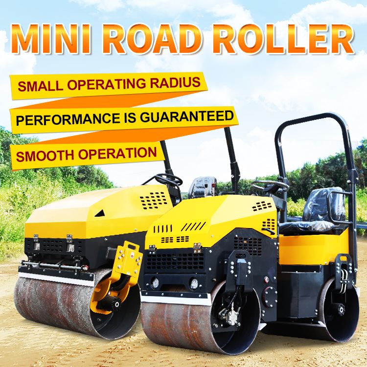China Factory Road Roller 2T Mini Vibratory Road Roller Gasoline Power Mini Road Roller