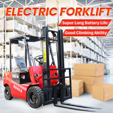 Wheel Electric Forklift 4 Wheels Pallet Stacker With Battery Powered Forklift Truck