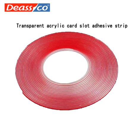 Transparent acrylic card slot adhesive strip waterproof sealing double-sided adhesive advertising box splicing slot