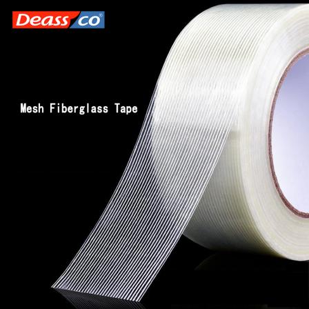 Striped Fiberglass Tape High Viscosity Fixed Strength Tensile No Residue Clear Fiberglass Tape