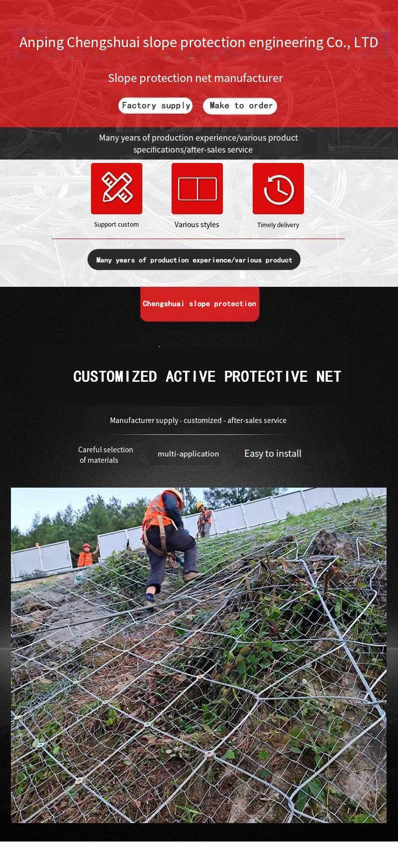Active protection net Slope protection net
