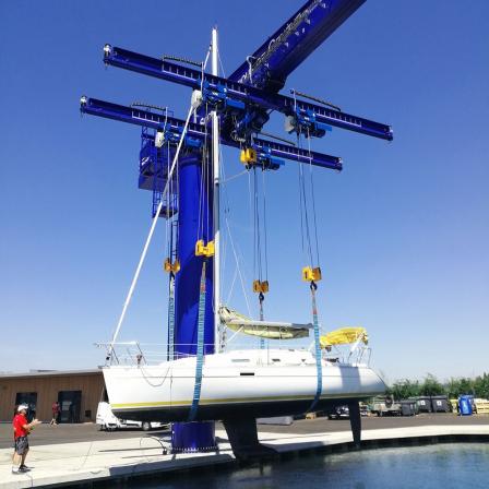 Marine travel lift jib crane