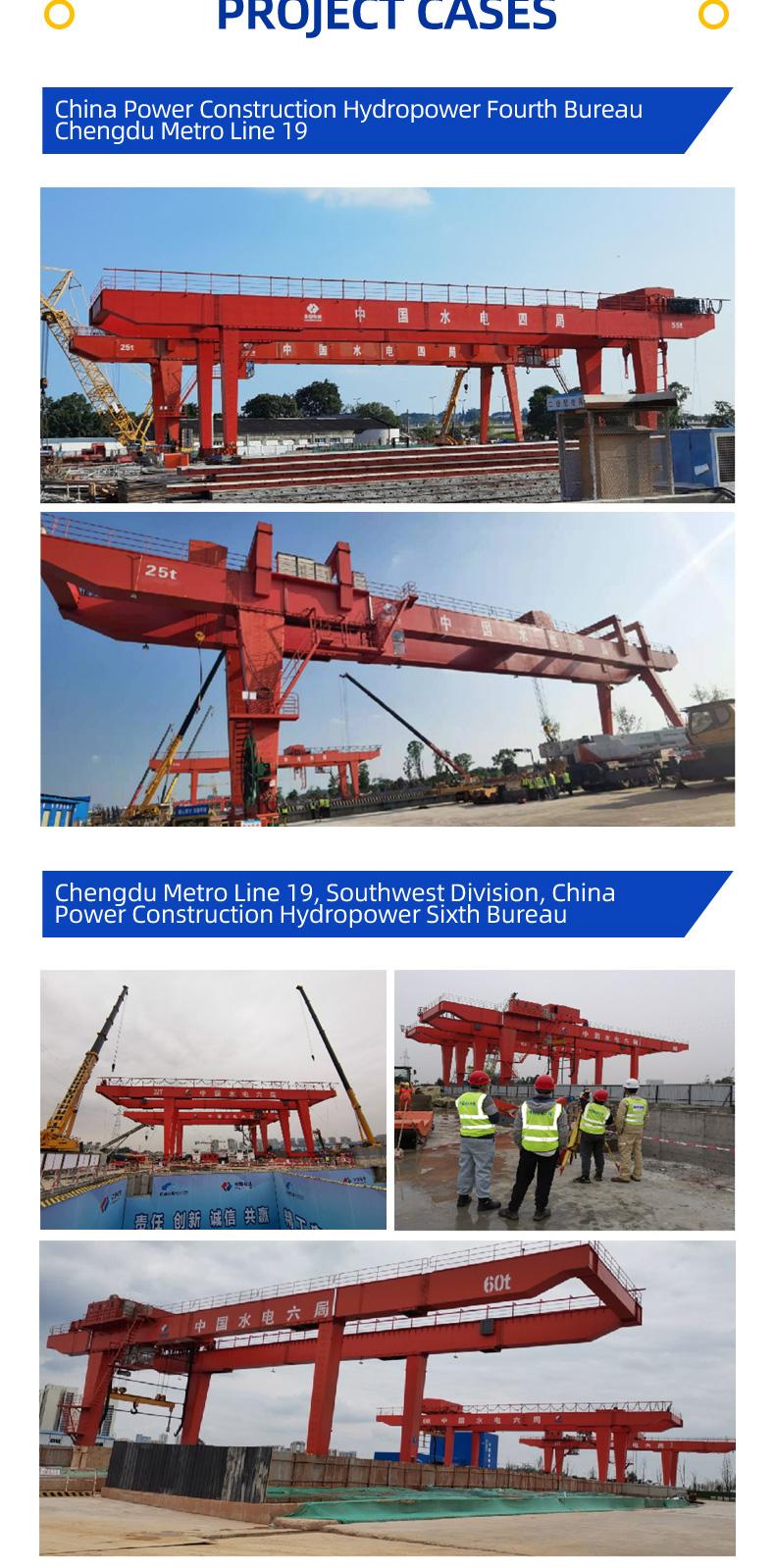 Cabin control electric mobile rail single beam gantry crane with steel wire rope hoist