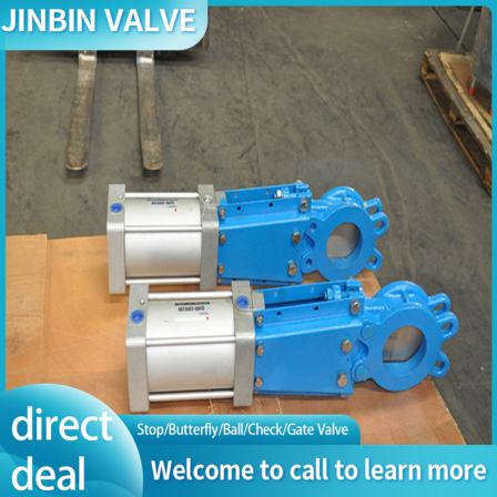 Electric hydraulic ductile iron knife gate valve, soft sealing slurry valve, welcome to call