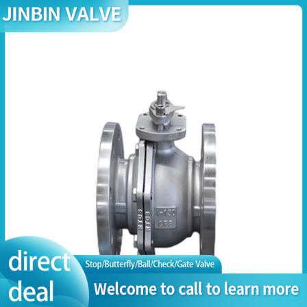 American standard stainless steel flange ball valve, high-temperature resistant straight through type