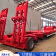 Hydraulic ladder light hook plate transport vehicle with equal width forehead excavator pallet semi trailer with three lines and six axles