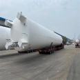 Large piece wind turbine blade transportation, low flatbed semi trailer, three line six axis excavator truck, stable speed 60km/h